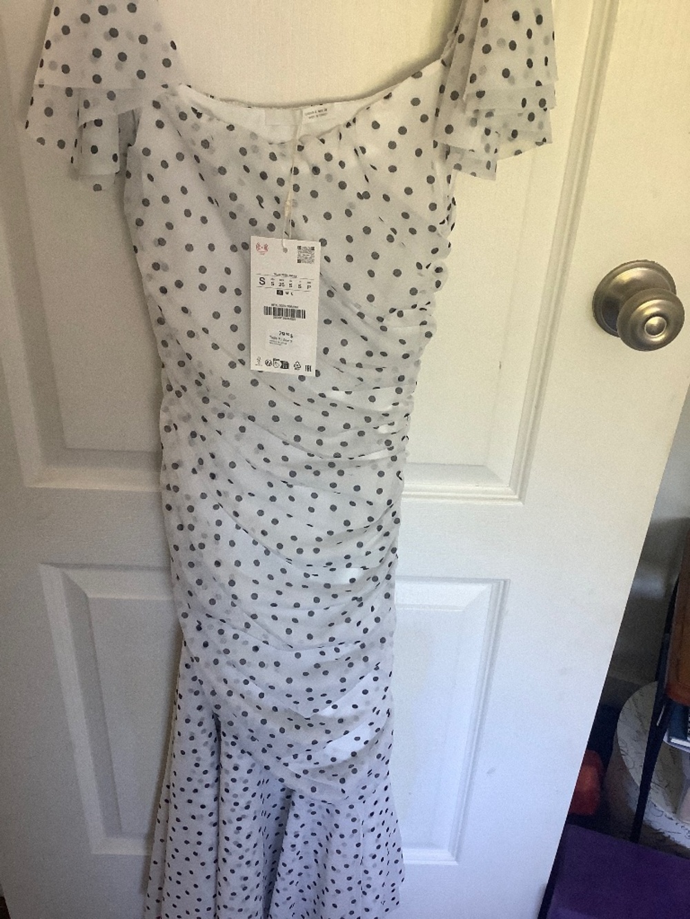 Zara black and white POKADOT dress